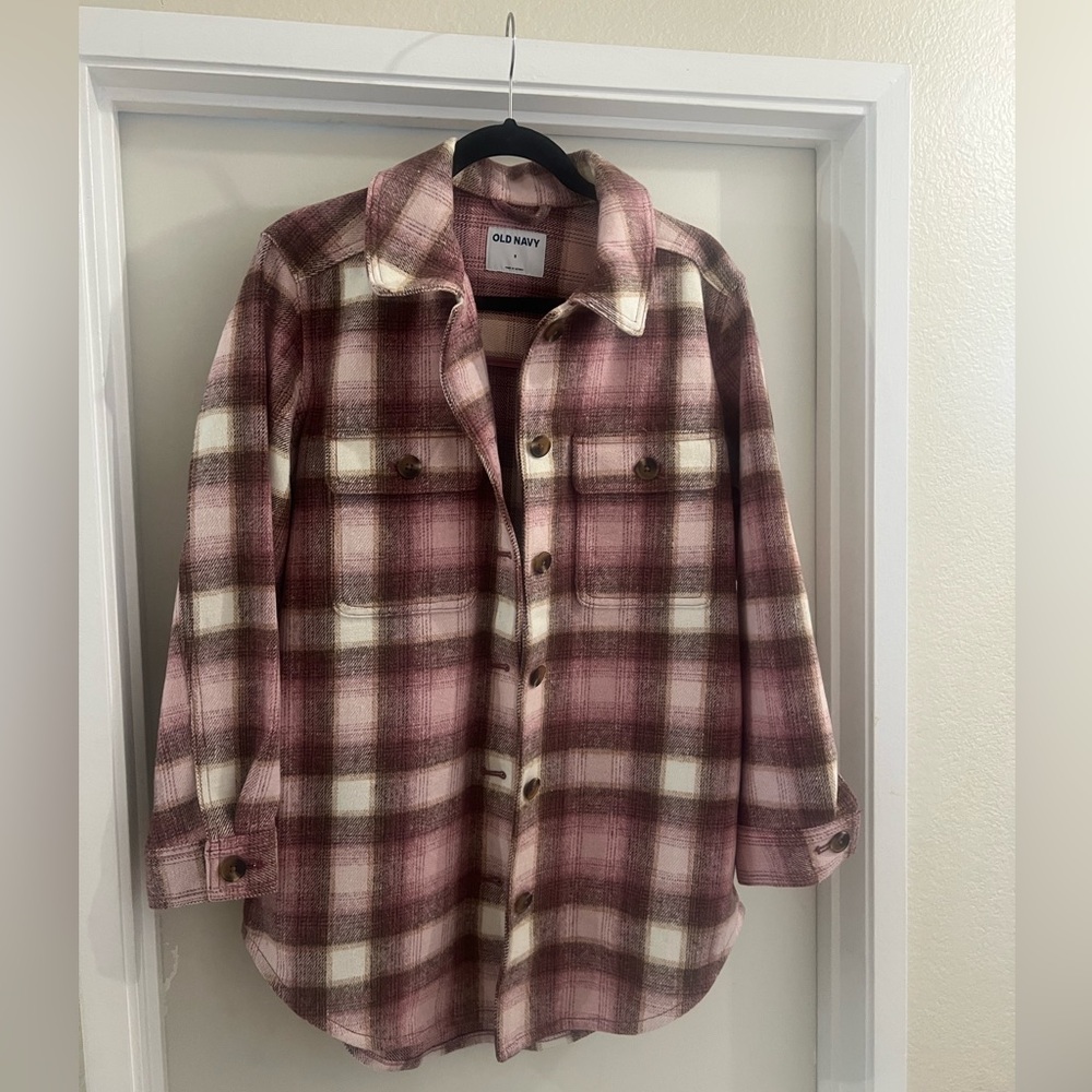 Old Navy Plaid Soft-Brushed Utility Shacket for Women